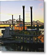 Mississippi Riverboat Sunset Metal Print