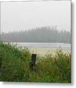 Misty Lake Metal Print