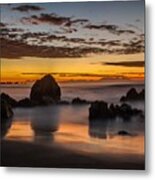 Misty Seascape Metal Print