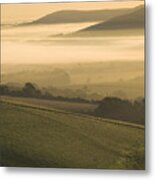 Misty South Downs Metal Print