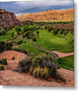 Moab Desert Canyon Golf Course At Sunrise Metal Print