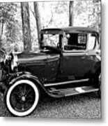Model A In Black And White Metal Print