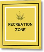 Modern Recreation Zone Sign- Art By Linda Woods Metal Print