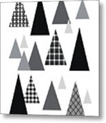 Modern Triangle Trees- Art By Linda Woods Metal Print