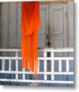 Monk's Robe Hanging Out To Dry, Luang Prabang, Laos Metal Print