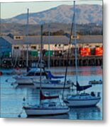 Monterey Wharf At Sunset Metal Print