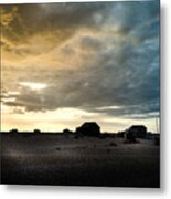 Moody Sky, Dungeness Beach Metal Print