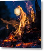 Moon Fire Metal Print