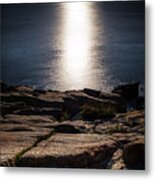 Moon Over Acadia Shores Metal Print