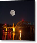 Moon Over The Siuslaw Metal Print