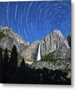 Moonbow And Startrails Metal Print