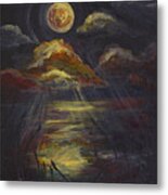 Moonlit Beach Guam Metal Print