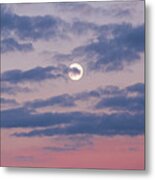 Moonrise In Pink Sky Metal Print
