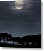 Moonrise Over The Marsh. Metal Print