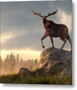 Moose At Dawn Metal Print