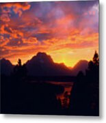 Grand Tetons Sunset Metal Print