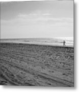 Morning Run - Black And White Metal Print