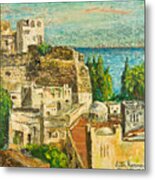 Morocco Palette Knife In Oil By Victor Herman Metal Print