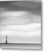 Morris Island Lighthouse Bw Metal Print