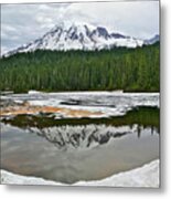 Mount Rainier From Reflection Lakes Metal Print