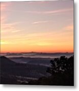 Mountain Peaks Drifting Above The Clouds Metal Print