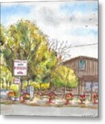 Mountain View Barbeque In Walker, California Metal Print