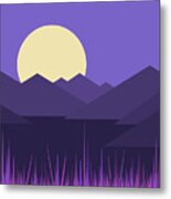 Mountains And A Lavender Sky Metal Print
