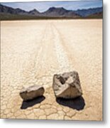 Moving Stones In Racetrack - Death Valley, United States - Travel Photography Metal Print
