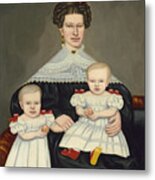 Mrs Paul Smith Palmer And Her Twins Metal Print