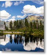 Mt Baker Lodge Reflection In Picture Lake 2 Metal Print