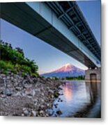 Mt Fuji - Under The Bridge Metal Print
