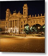 Museum Of Ethnography In Budapest At Night Metal Print