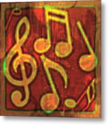 Music Notes Abstract Metal Print