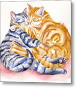 My Furry Valentine - Loving Cats Metal Print