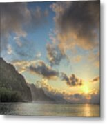 Napali Coast Sunset Kauai Metal Print