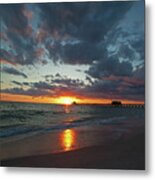 Naples Pier Sunset Metal Print