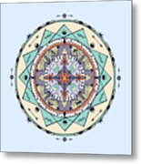Native Symbols Mandala Metal Print