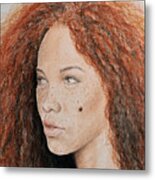 Natural Beauty With Red Hair Metal Print