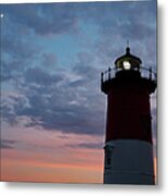 Nauset Light Lighthouse At Sunset Metal Print