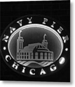 Navy Pier Chicago Sign Metal Print