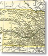Nebraska Antique Map 1891 Metal Print