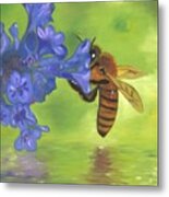 Nectar Of Life - Honeybee Metal Print