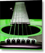 Neon Green Guitar 18 Metal Print