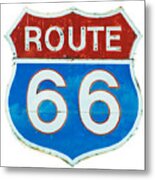 Neon Route 66 Sign Metal Print