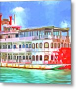 New Orleans Paddle Steamer Pop Art Metal Print