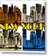 New York 4 Color Metal Print