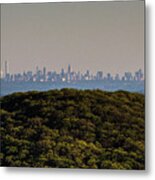 New York City Skyline From The Top Of Bear Mountain Metal Print