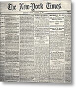 New York Times, 1864 Metal Print
