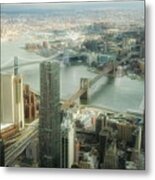 New York View Of East River Metal Print