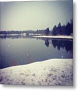 Cold Day By The Water Metal Print